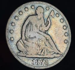 1891 Seated Liberty Half Dollar 50C Ungraded KEY 90% Silver US Coin CC15094