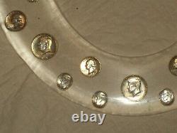 1964-Lucite-Toilet Seat-Half Dollars-Quarters-Dimes-90%-SILVER-Coin-Money-Scrap