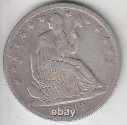 # 3 1862-s Seated Liberty Half Dollar Xf Details