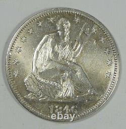 BARGAIN 1846 Tall Date Liberty Seated Silver Half Dollar ALMOST UNCIRCULATED