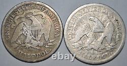 Better Date Seated Liberty Half Dollar Lot with 1869, 1853 Arrows & Rays