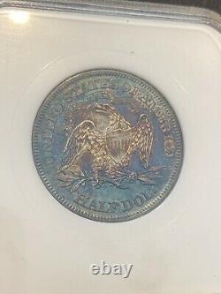 M13152- 1870 Proof Seated Liberty Half Dollar Ngc Pr63 Color- Old Fatty Holder