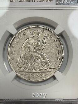 Ngc Au50 1853 Arrows And Rays Seated Half Dollar Popular Type Coin