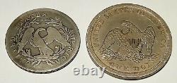 RARE 1795 Flowing Hair Half & 1842 Seated Liberty Silver One Dollar Coins