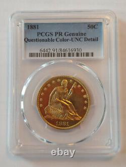 Rare Date 1881 Liberty Seated Half PCGS PROOF Genuine ONLY 975 Minted -SL49A
