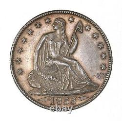 Raw 1855-O Seated Liberty 50C Circualted US Mint Ungraded Silver Half Dollar