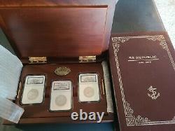 SS Republic Shipwreck 3 Coin Set 1858-61 O Seated Halves In Display NGC