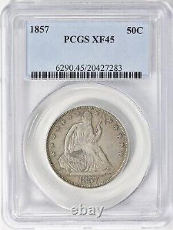 Scarce 1857 Seated Liberty Half Dollar U. S. MINT PCGS XF 45 $398.88