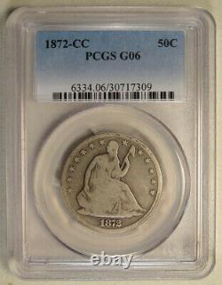 Scarce (only 257K minted) Orig. 1872 CC Seated Liberty Half Dollar PCGS Good 06