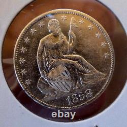 Seated Liberty Half 1858 O CH UNC PL Ultra rare Frosty Luster DMPL Rev WOW COIN