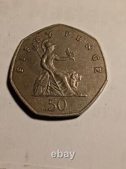 UK Great Britain 50 Pence 1982 Proof. KM#932. Half Dollar Coin. Britannia Seated
