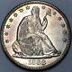 Us 1868 Seated Liberty Half Dollar 50 Cent Silver Coin Key Date