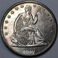 US 1868 Seated Liberty Half Dollar 50 Cent Silver Coin Key date