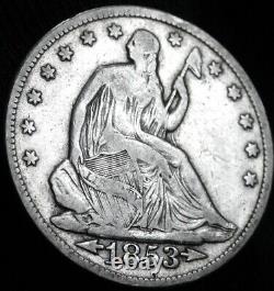 USA 1853 Seated Liberty Half Dollar with Rays 2211-134