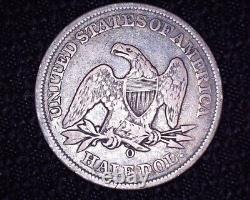 Very Nice 1858 O Seated Liberty Half Dollar Age Toned Darker Coin # H062