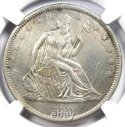 1839 Demi-dollar assis à la Liberté avec draperie 50C Certifié NGC Détails AU