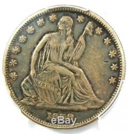 1839 Draperie Assis Liberté Demi-dollar 50c Certifié Pcgs Xf Détails (ef)