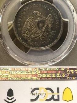 1839 Seated Liberty Demi-dollar Pcgs Vf-35 Drapery1ère Année Belle Tonification