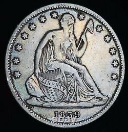 1839 Seated Liberty Half Dollar 50c Drapery Non Classé Good Silver Us Coin Cc11523
