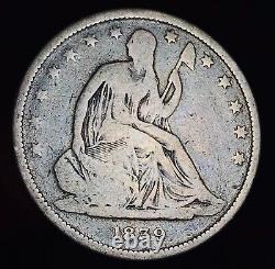 1839 Seated Liberty Half Dollar 50c Ungraded Choice 90% Argent Us Pièce Cc14173