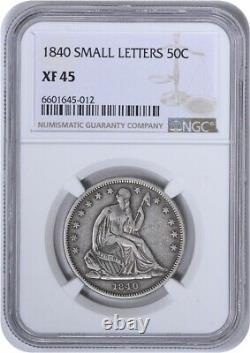 1840 Demi-Dollar à l'effigie de la Liberté avec petites lettres, EF45 NGC