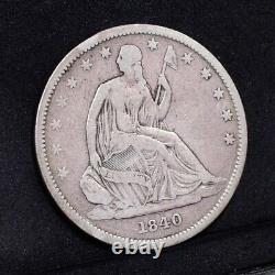1840 Liberté Assise Demi-dollar Vf (#32658)