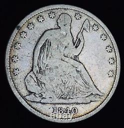 1840 O Seated Liberty Half Dollar 50c Non Classé 90% Argent Us Pièce Cc15610