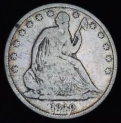 1840 O Seated Liberty Half Dollar 50c Non Classé 90% Argent Us Pièce Cc15610