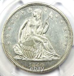 1840 Seated Liberty Half Dollar 50c Pcgs Uncirculated Details (ms Unc) Rare