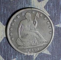 1840-o Seated Liberty Argent Demi-dollar Pièce Collector Livraison Gratuite