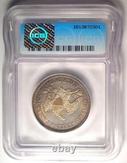 1842 Assis Liberté Demi-dollar 50c Coin Medium Date Icg Ms64 3000 $ Valeur