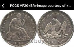 1842 Assis Liberty Demi-dollar Transition Petite Date Inverse De 1839 Pcgs 20