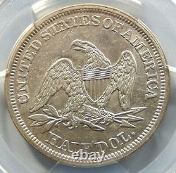 1842 Date Moyenne Assis Liberty Demi Dollar Pcgs Certifié Au50