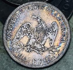 1843 Demi-Dollar Assis Liberté 50C, Pièce en Argent Non-Classée de Qualité, États-Unis, CC17766