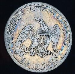 1843 Demi-Dollar Assis Liberté 50C, Pièce en Argent Non-Classée de Qualité, États-Unis, CC17766