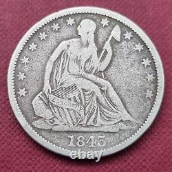 1843 Demi-dollar à l'effigie de la Liberté assise, meilleure qualité VF #51108