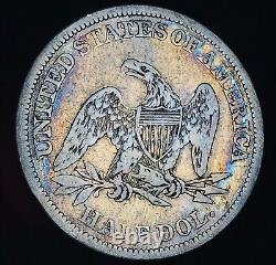 1843 Demi-dollar assis en liberté 50C Pièce en argent non classée Choix US CC17766