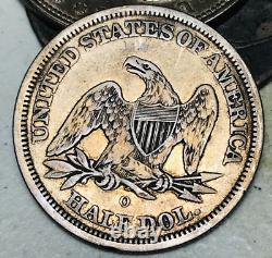1843 O Demi-dollar Liberty assis 50C Non classé Choix 90% Argent Pièce de monnaie US CC19841
