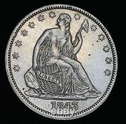 1843 O Seated Liberty Half Dollar 50c High Grade Choice Silver Us Coin Cc5806