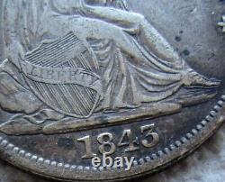 1843-o Seated Liberty Argent Demi-dollar Early Rare Key Date New Orleans Xf