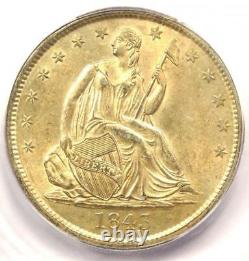 1843-o Seated Liberty Half Dollar 50c Pièce Certifiée Icg Ms62 2 190 $ Valeur