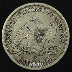1844 O Seated Liberty Argent Demi-dollar Nettoyé
