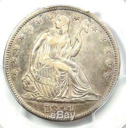 1844 Seated Liberté Half Dollar 50c Certifié Pcgs Xf Détails Rare Coin