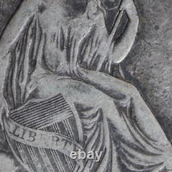 1845 Demi-dollar assis Liberté pièce d'argent exacte en image Livraison rapide 44
