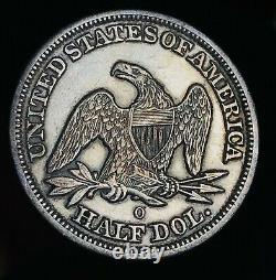 1845 O Seated Liberty Demi Dollar 50c Wb 106 Tripled Date Argent Us Coin Cc6000