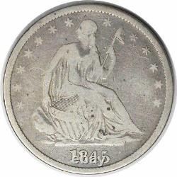 1845-o Liberty Assis Argent Demi-dollar Sans Draperie Vg Non Certifié #917