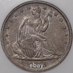 1846 Date Moyenne Liberté Assise Demi-dollar Pas De Devise 50c Ngc Au55