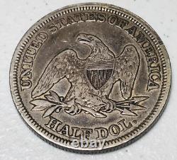 1846 Demi-dollar assis de liberté 50C TALL DATE 90% Argent Pièce de monnaie des États-Unis CC20780