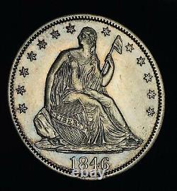 1846 Seated Liberty Demi-dollar 50c Date De Choix 90% Argent Us Pièce Cc12300