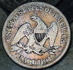 1847 Demi-dollar assis Liberté 50C Non classé Choix 90% Argent Pièce américaine CC19106